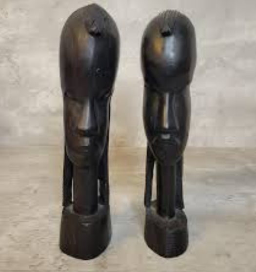 Slender Ebony Head Sculptures